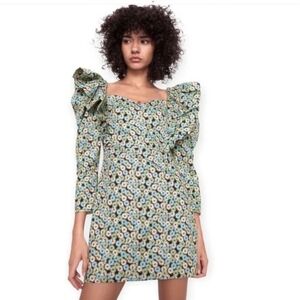Zara Puffed Sleeve Daisy Dress